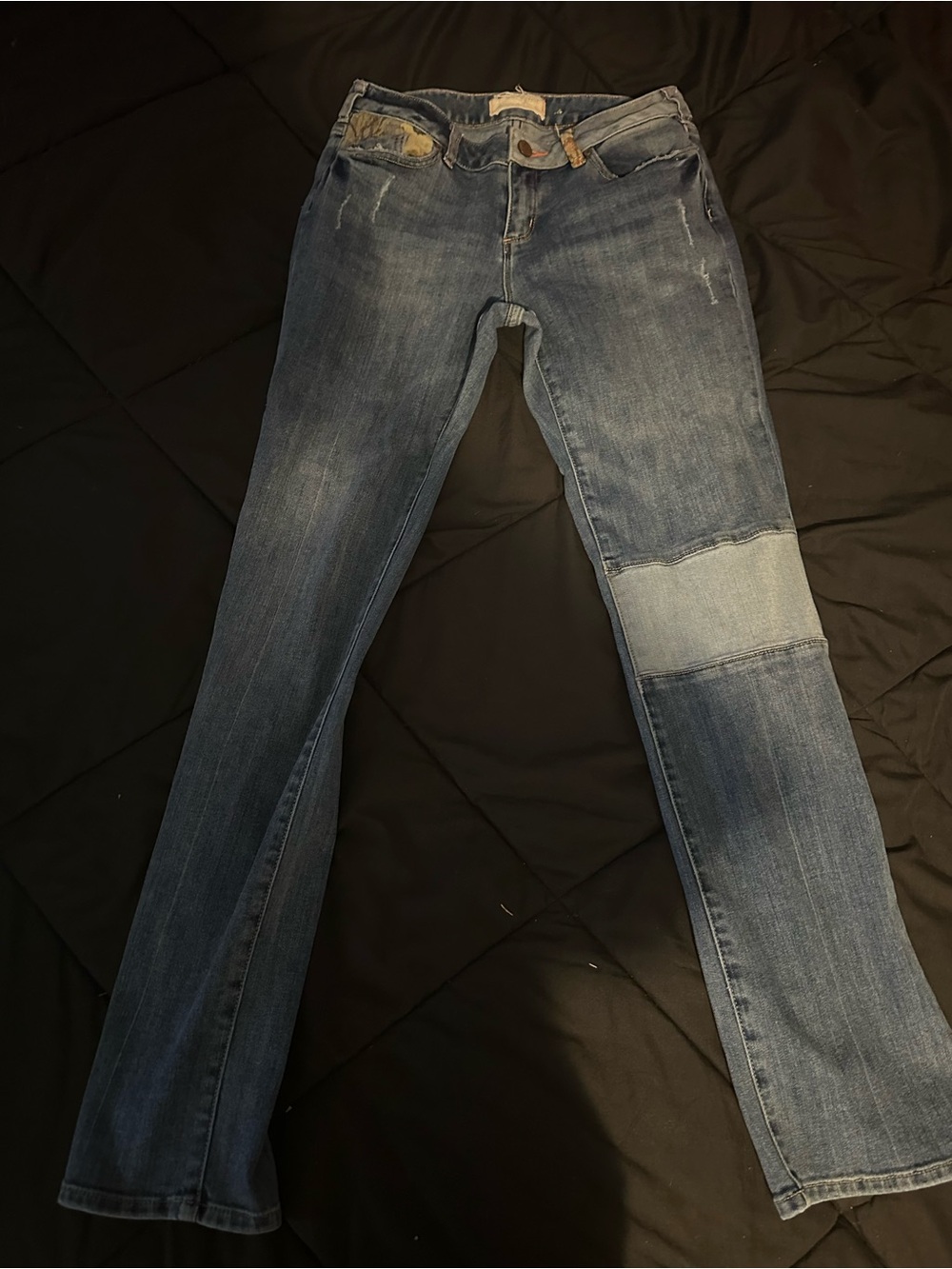 Women's Blue Patch Detail Jeans